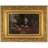 Johann G. Meyer von Bremen, "The Notary." Oil on canvas with carved giltwood frame.