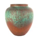 Clewell Art Pottery Vase. Early 20th century. Greenish brown patina. Inscribed and numbered. Some