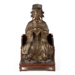 Taoist Immortal Ming Bronze. Max Ht. 13 12" W 7". Online bidding available: https://live.