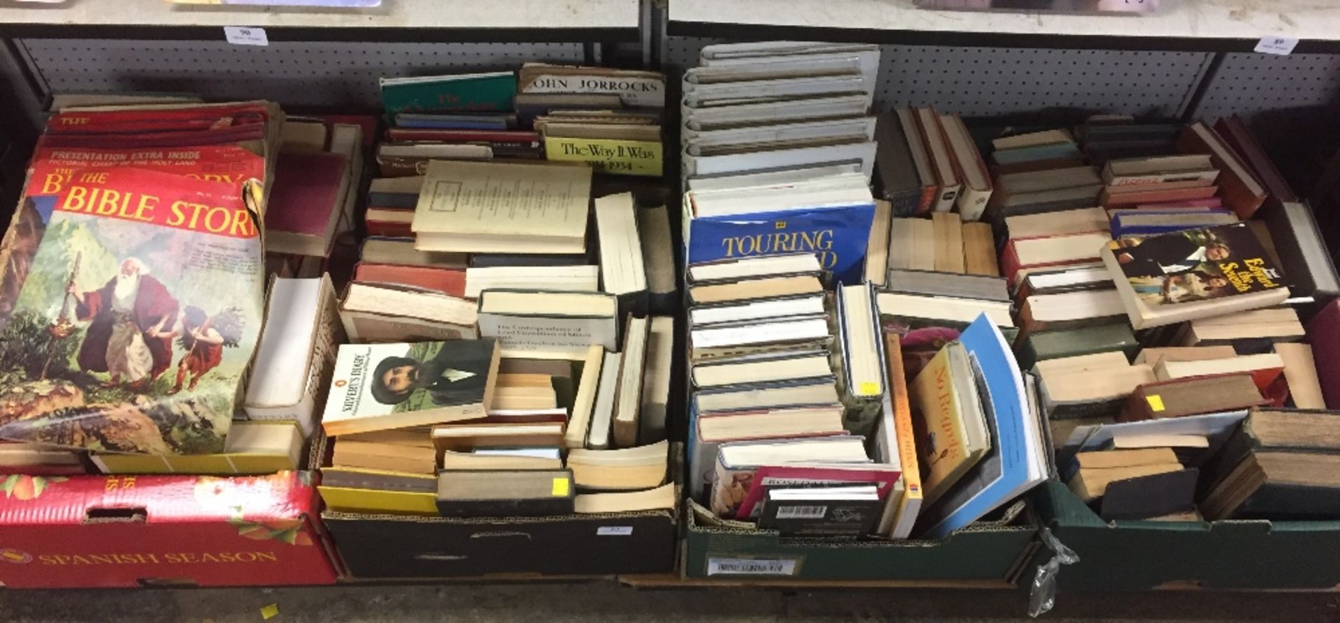 FOUR BOXES OF MISCELLANEOUS BOOKS