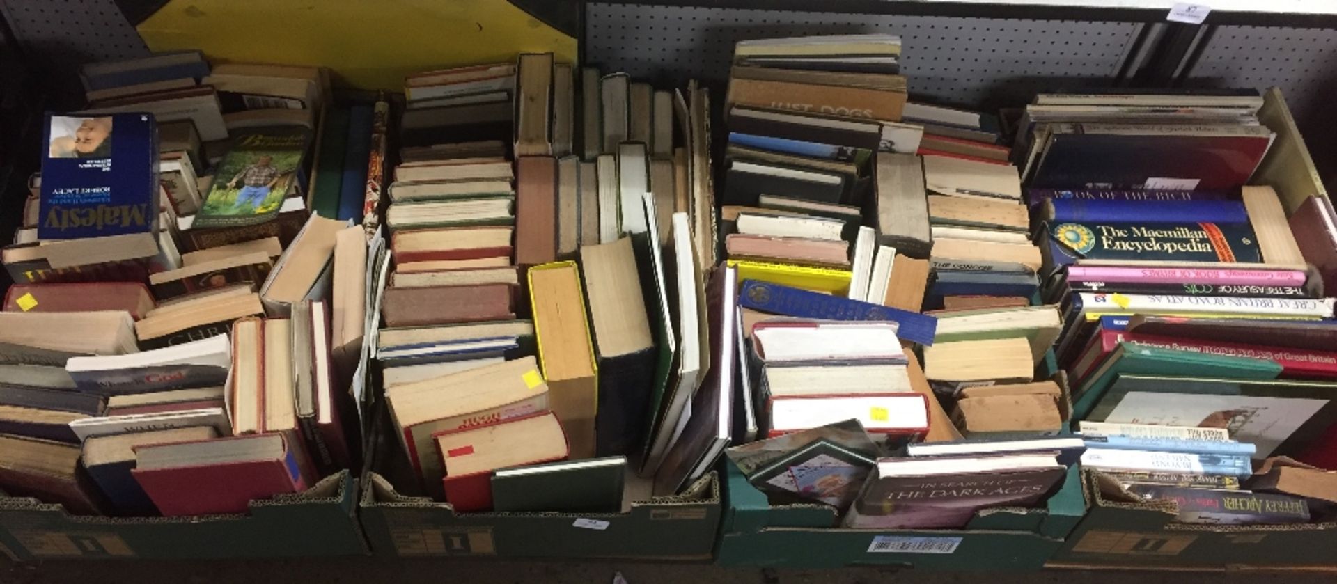 FOUR BOXES OF MISCELLANEOUS BOOKS