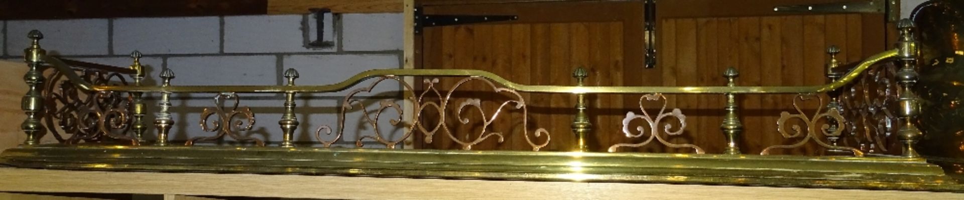 LARGE BRASS AND COPPER FENDER