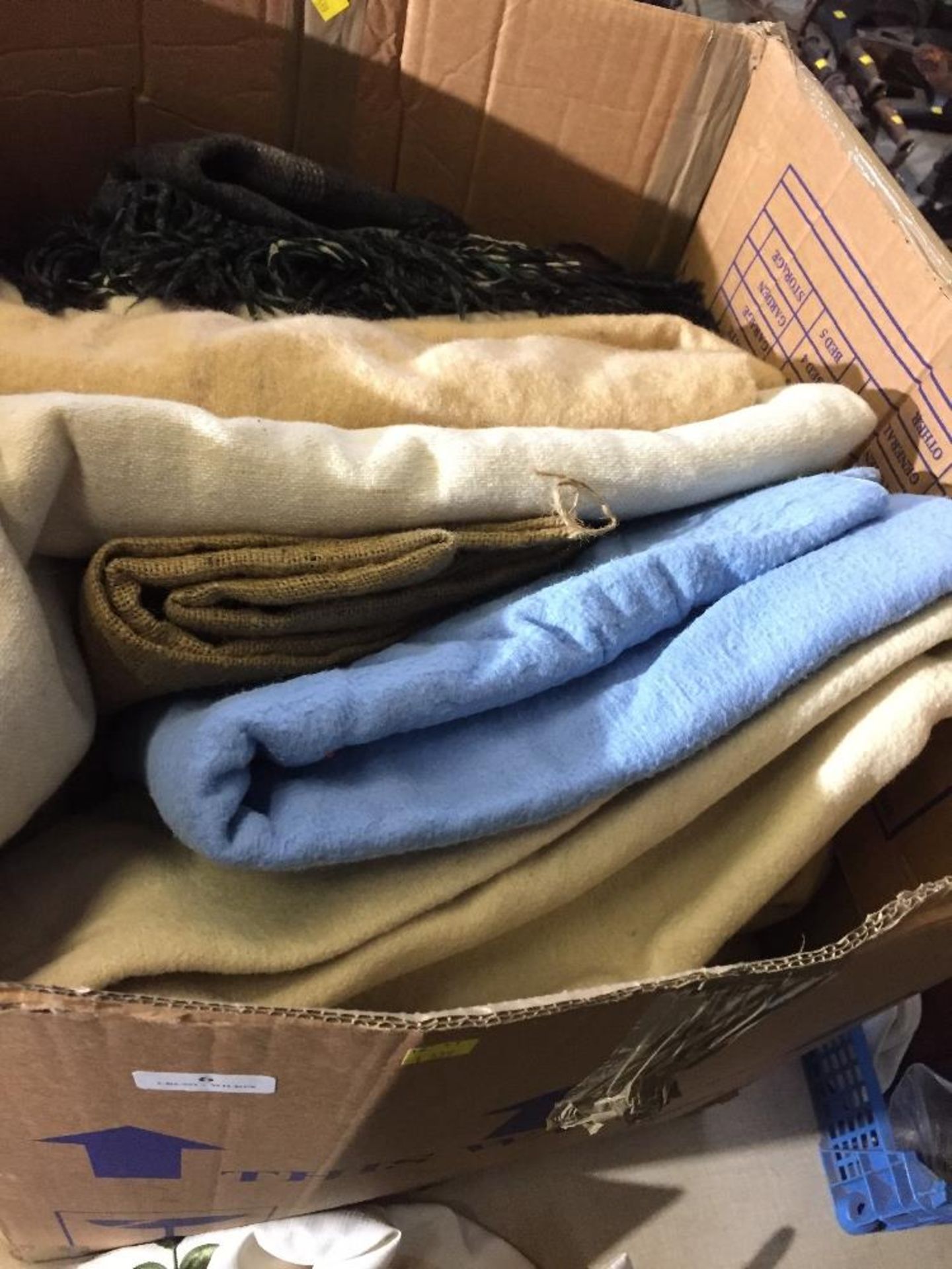 BOX OF VARIOUS BLANKETS