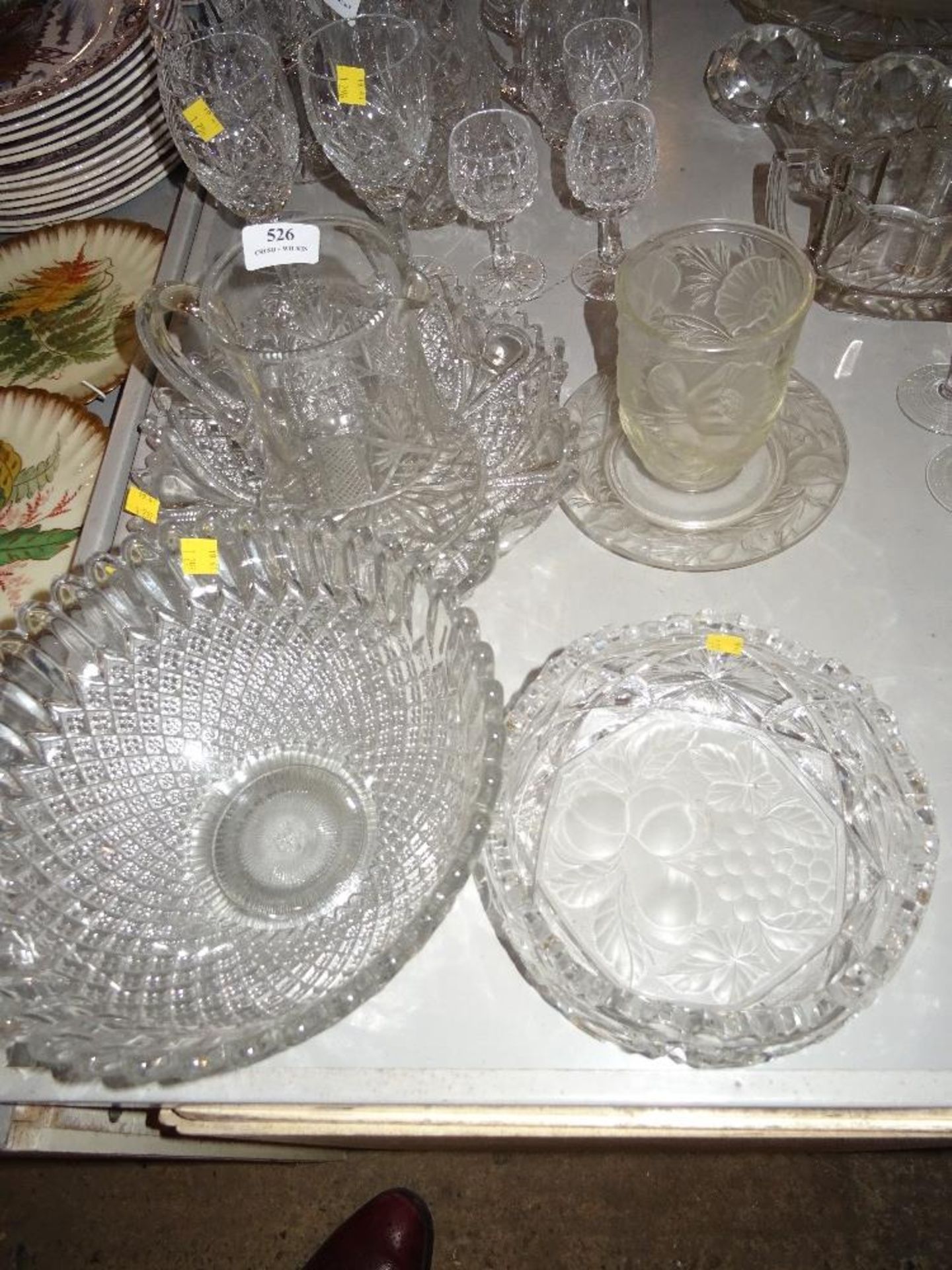 QUANTITY OF CUT GLASS WARES INC 3 X FRUIT BOWLS,