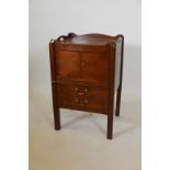 A Georgian mahogany commode, 19½" x 17", 30" high