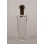 An antique Dutch 14ct gold mounted scent bottle, 3½" high