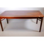 A large Chinese hardwood dining table, 72" x 36", 30" high