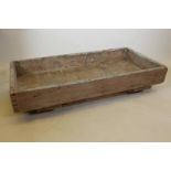 A vintage lead lined pine salting trough, 25" x 50½"