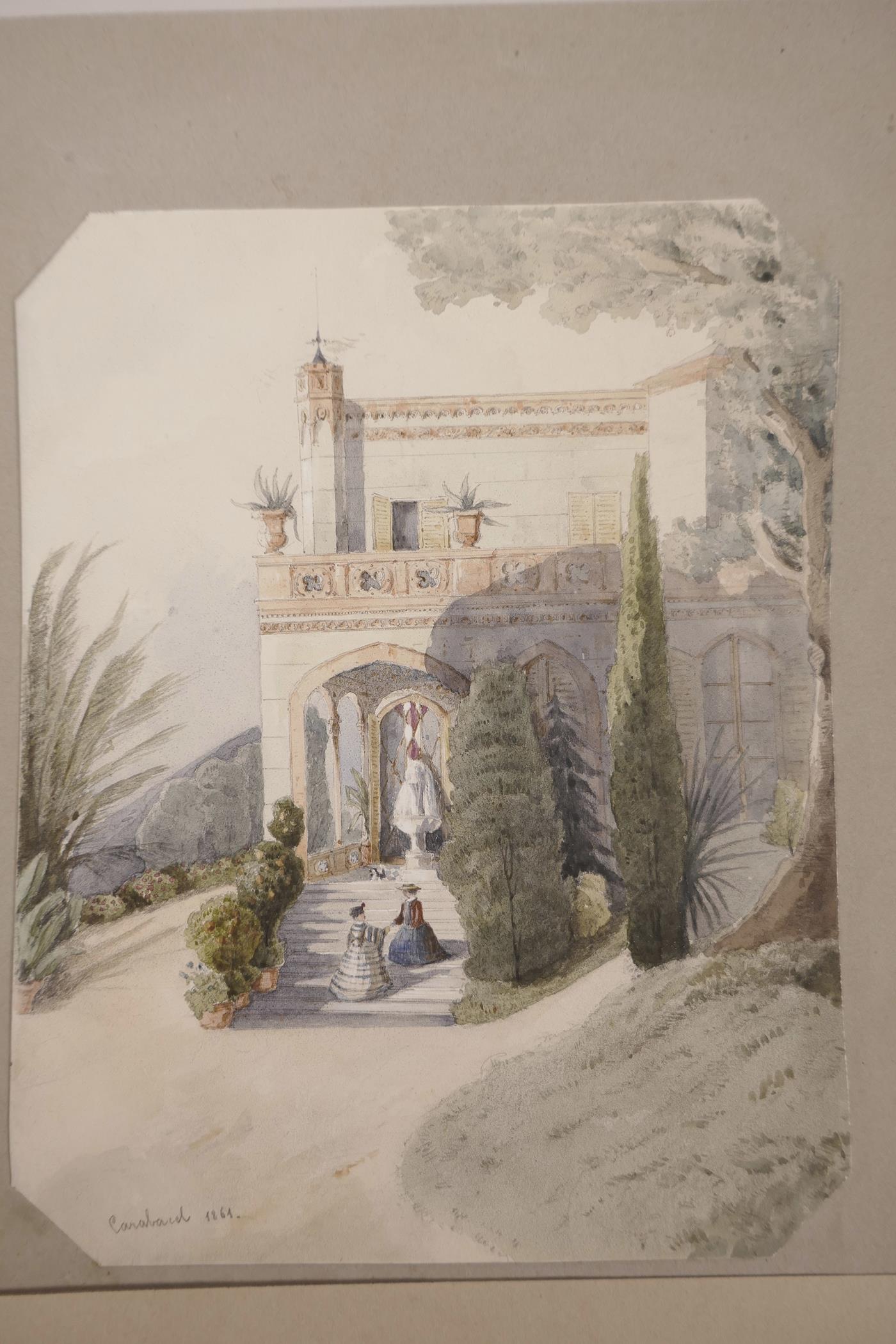 A quantity of unframed C19th and later watercolours, topographical views, the majority inscribed - Image 2 of 8