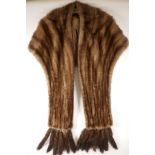 A vintage mink fur stole/wrap with detachable tail tassels