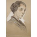 Josh Mann, signed pastel drawing, portrait of a lady, 17" x 19½"