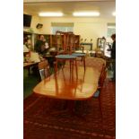 A Danish teak extending table and set of six (four and two) 'Ingrid' chairs by Koefoed Hornslet,