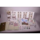 A collection of Chinese postage stamps from the early 1990s, various subjects, and a copy of the '