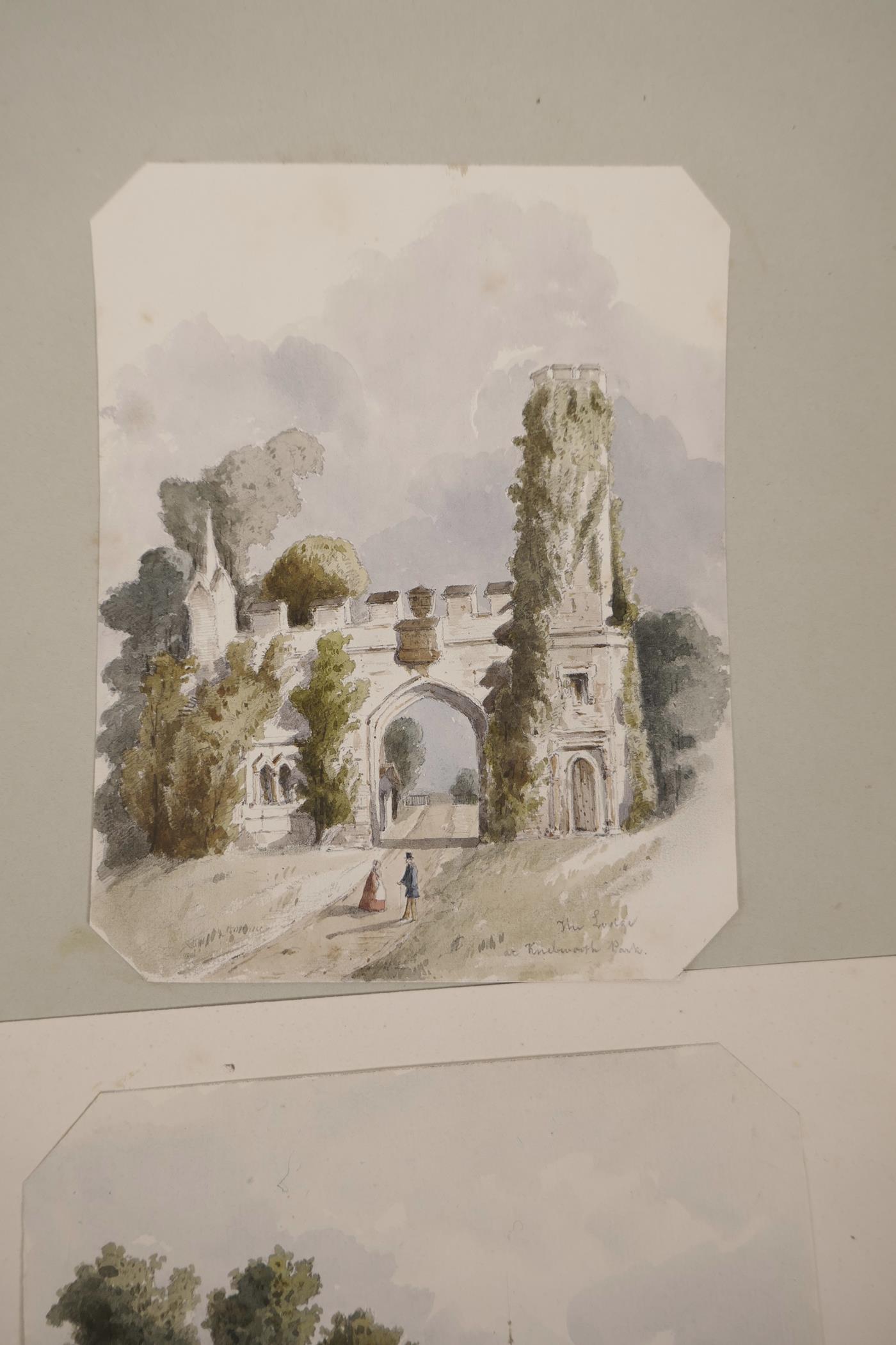 A quantity of unframed C19th and later watercolours, topographical views, the majority inscribed - Image 4 of 8