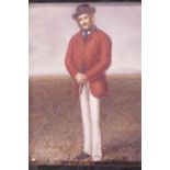 An oil on panel of an Edwardian golfer, 5½" x 7½"