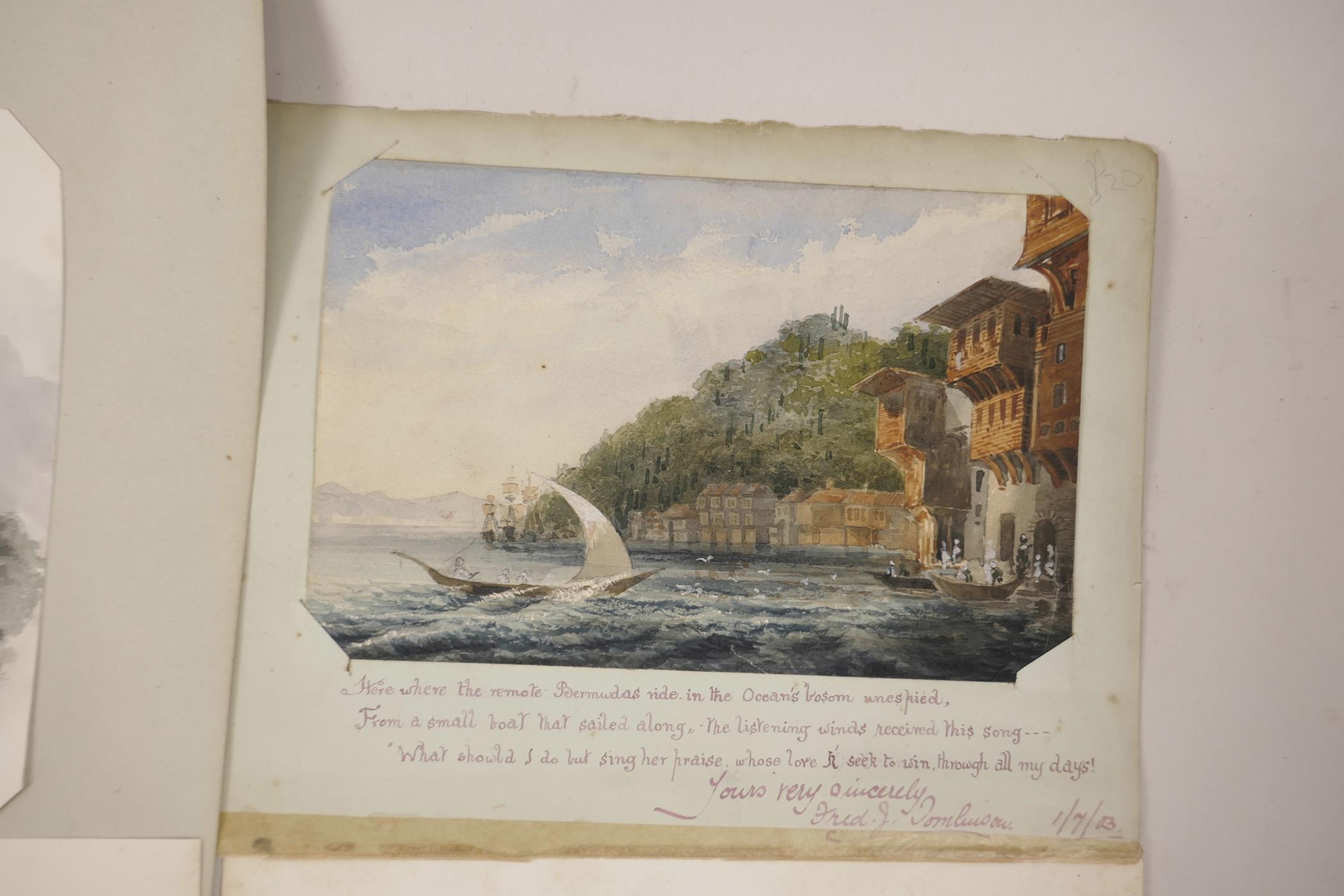 A quantity of unframed C19th and later watercolours, topographical views, the majority inscribed - Image 8 of 8