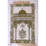 A mid C20th North African prayer mat, 41" x 25"
