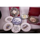 A quantity of decorative 'Christmas' and other plates including Caverswall, Spode etc