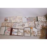 A large collection of world stamps and trading cards from a single owner's collection