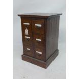 A six drawer hardwood chest, 20" x 19½", 30" high