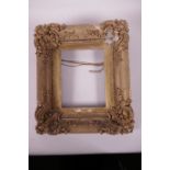 A good gilt and plaster picture frame, rebate 6" x 8"