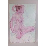 A.E. Hance, oil on board, nude study, 24" x 36"