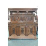 A C19th Continental walnut sideboard, with well carved decoration in the Renaissance revival