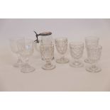 A quantity of C19th drinking glasses