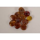 A quantity of assorted loose natural amber beads
