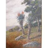An oil on millboard, palm trees in bloom, signed R. Stephen West, early C20th, 14" x 10"