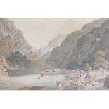 An early C19th coloured aquatint, Crossing the Touse, James Baillie Fraser, plate ten from a set, '