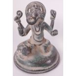 An Indian bronze figurine of Ganesh, 3½" high