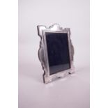 A 925 silver picture frame with easel back, 6" x 7½"