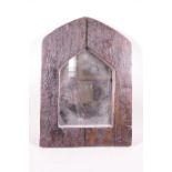 A rustic oak pier glass wall mirror, 13½" x 20"