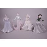 Three Coalport 'Ladies of Fashion' figurines, 'Winter Stroll', 'Linda', 'Honor', and a Coalport