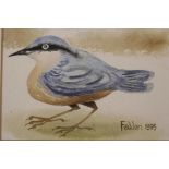 A watercolour of a bird, signed and dated 1995