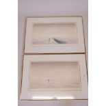 Michael Richecoeur, pair of limited edition aquatints, 'Trot Lane II' 108/120, and 'Prawners II'
