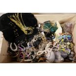 A large box of costume jewellery