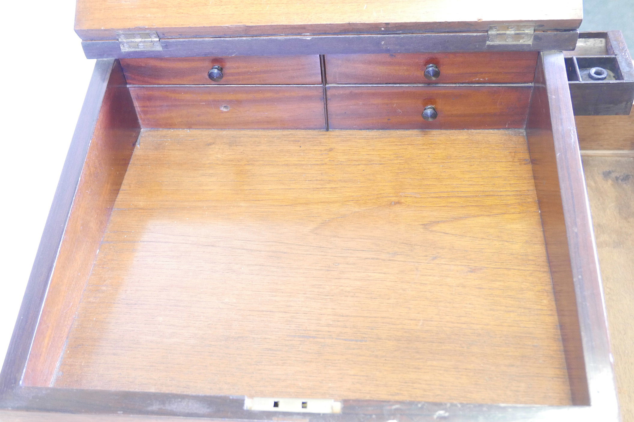 A William IV rosewood Davenport, with leather inset sliding top, four true and four false drawers, - Image 3 of 4