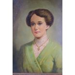 H.W. Hall, oil on canvas, portrait of an Edwardian lady, signed, 16" x 20"