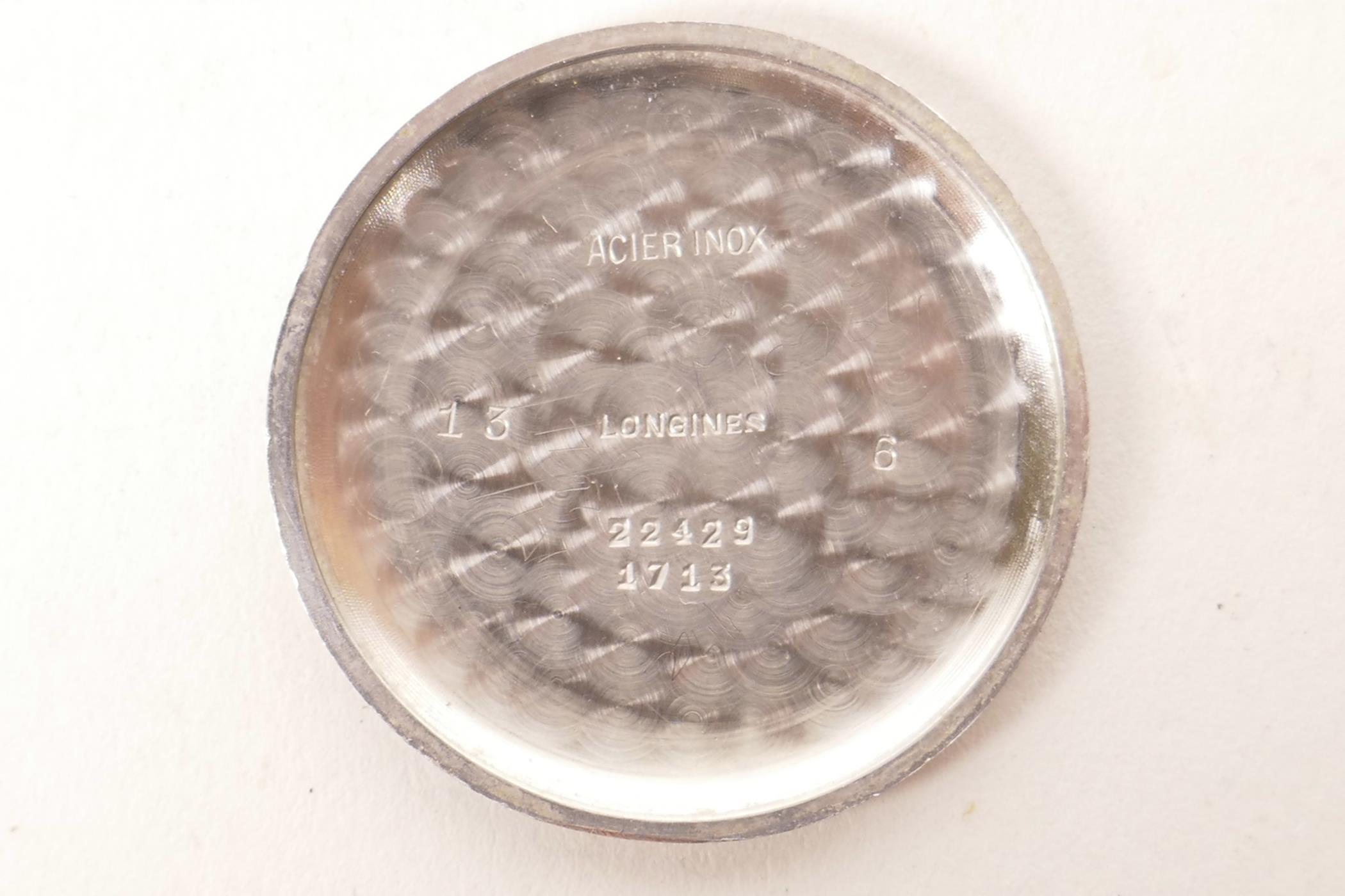 A Longines 6B159 RAF pilot's/navigator's watch, circa 1942, serial no. 6567509, engraved verso 'AM. - Image 8 of 8