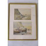 C H Harrison, C19th, a pair of watercolours, 'Cromer', signed, 9" x 7", in a single frame