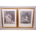 Two lithoprints, 'The Fair Sleeper', after H. Wyatt, and 'The Brides of Venice', after W. Etty,