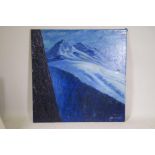 Jan Brankelman, Blue Mountains, oil on canvas, signed and dated 1962, 39" x 39"