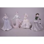 Three Coalport 'Ladies of Fashion' figurines, 'Winter Stroll', 'Linda', 'Honor', and a Coalport