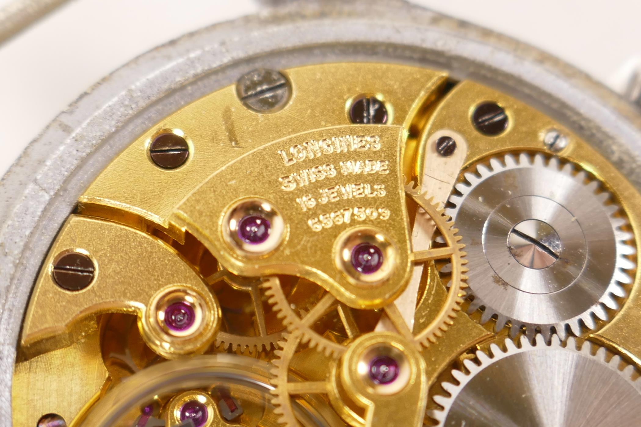 A Longines 6B159 RAF pilot's/navigator's watch, circa 1942, serial no. 6567509, engraved verso 'AM. - Image 7 of 8