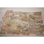 A quantity of six facsimile (replica) Chinese banknotes of assorted denominations, 3" x 6"