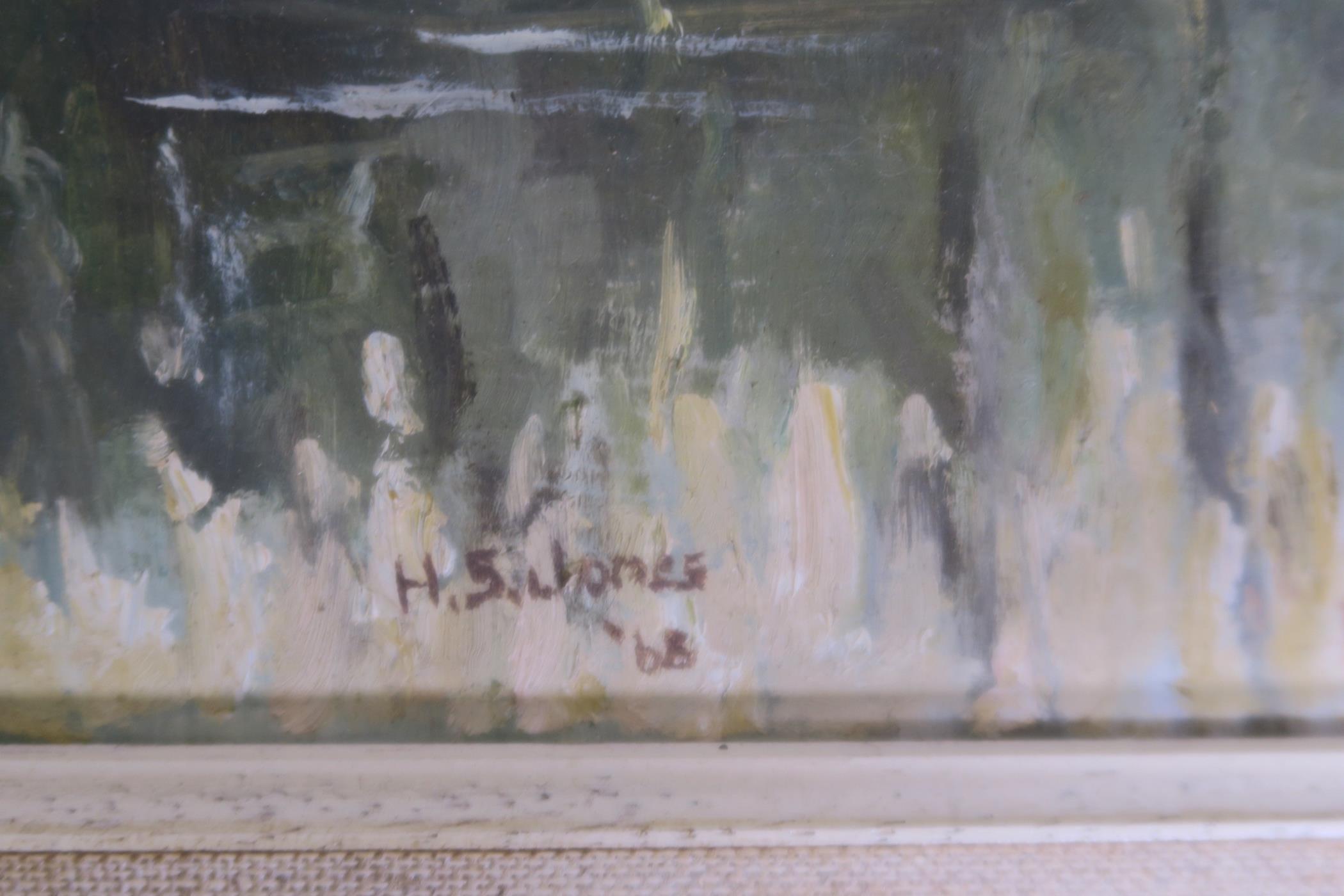 H.S. Jones, April on Black Down, Surrey, oil on board, signed, 16" x 12", dated 1967, and two others - Image 6 of 6