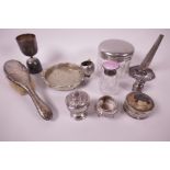A small collection of silver and silver plated bijouterie