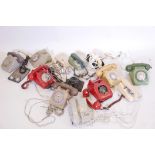 A quantity of vintage telephones for restoration